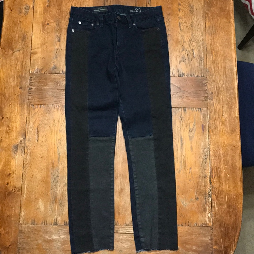 JCrew Toothpick Colorblock Denim Jeans